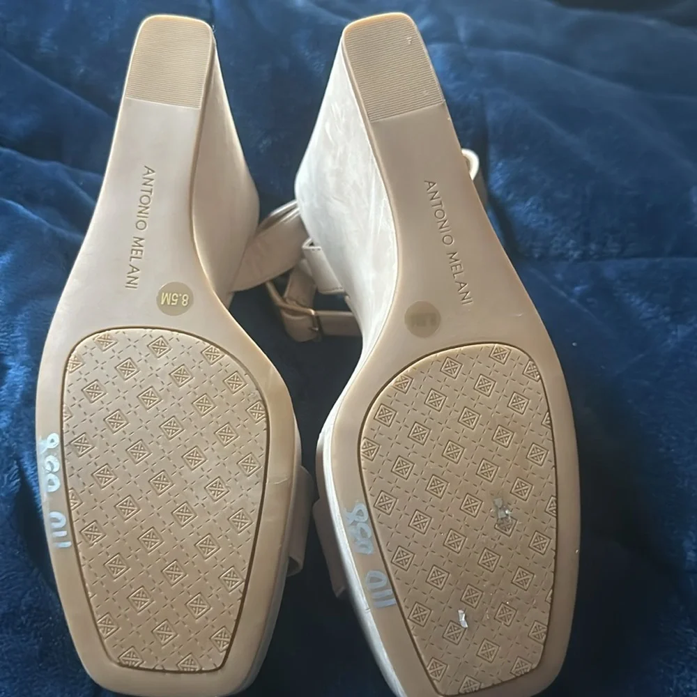 Antonio Melani Madelle Bespoked Nude platform wedges